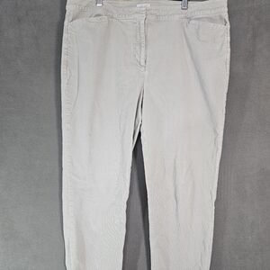 J Jill Womens 18 Tall Corduroy Pants Straight Leg Cream Pockets